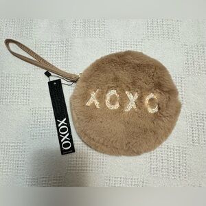 Fuzzy wristlet XOXO